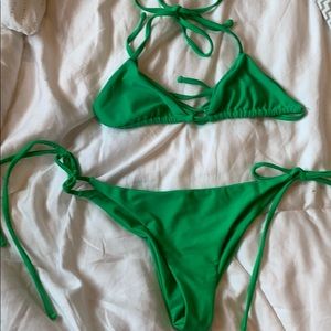 🌞Two Piece Green String Bikini Set 🍏🏝🌊